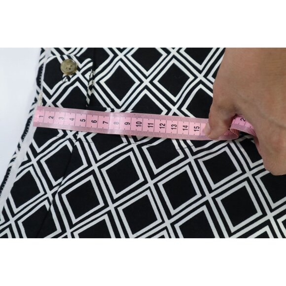 J. Crew Women's Black & White Geometric Print Cotton Shorts Size Small - Picture 12 of 13